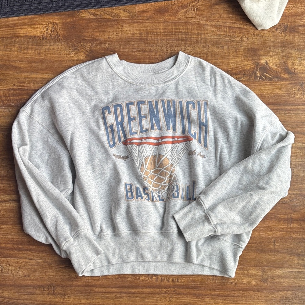 Abercrombie & Fitch Gray Greenwich Basketball Sweater
